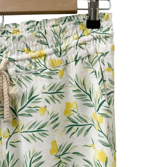 Cali 1850 Tropical Palm Leaf Linen Blend Straight Leg Pants Drawstring Waist XS - Picture 6 of 15